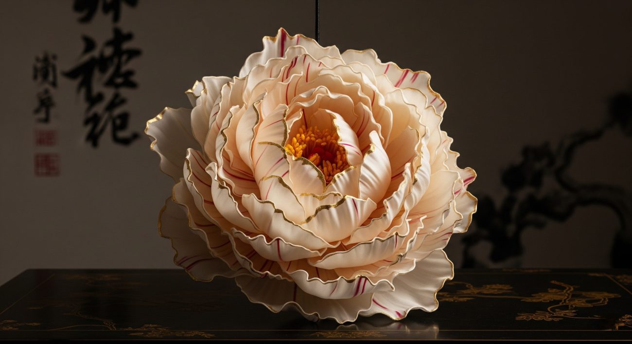 peony reverie brand hero ai design wu style for wellness brand 牡丹意象核心AI设计健康品牌