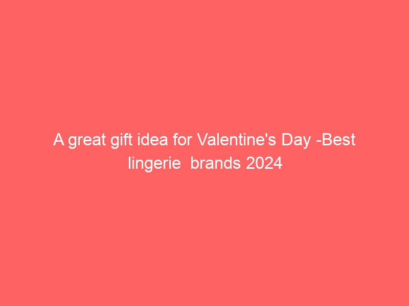 a great gift idea for valentine's day best lingerie brands 2024