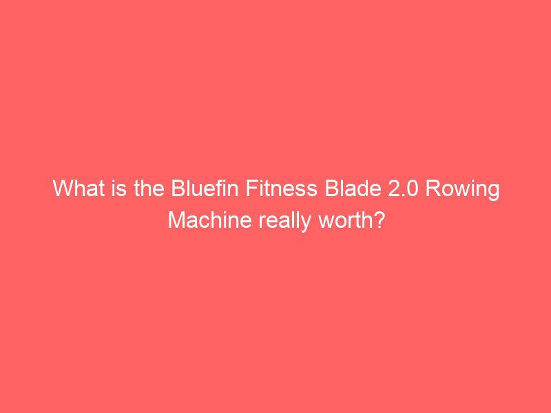 what is the bluefin fitness blade 2.0 rowing machine really worth?