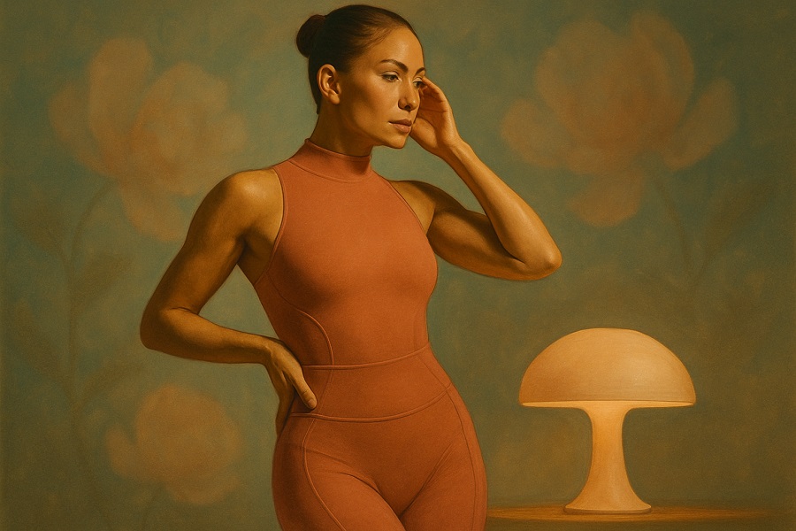 conversational ai design inspired jennifer lopez photo book ai art dreamy bodysuit leggings mushroom lamp ai image elegant minimalist grace jennifer lopez poster